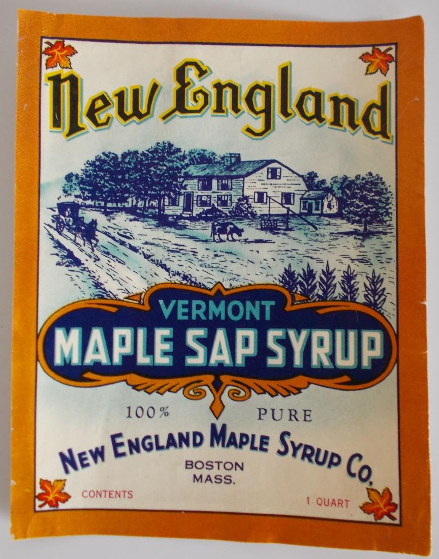 New England Vermont Maple Sap Syrup Label c1910's (1 of 1)