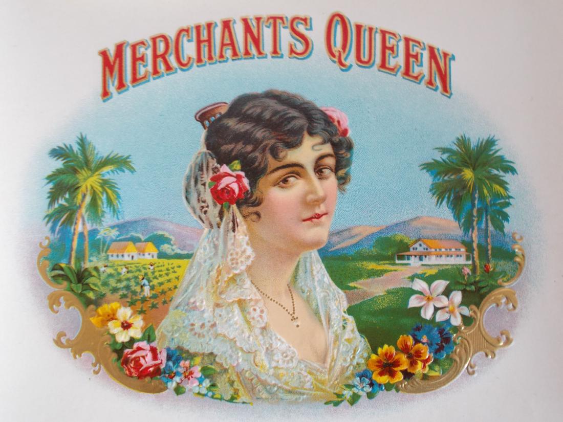 Merchants Queen Inner Cigar Label. c.1910's (1 of 2)