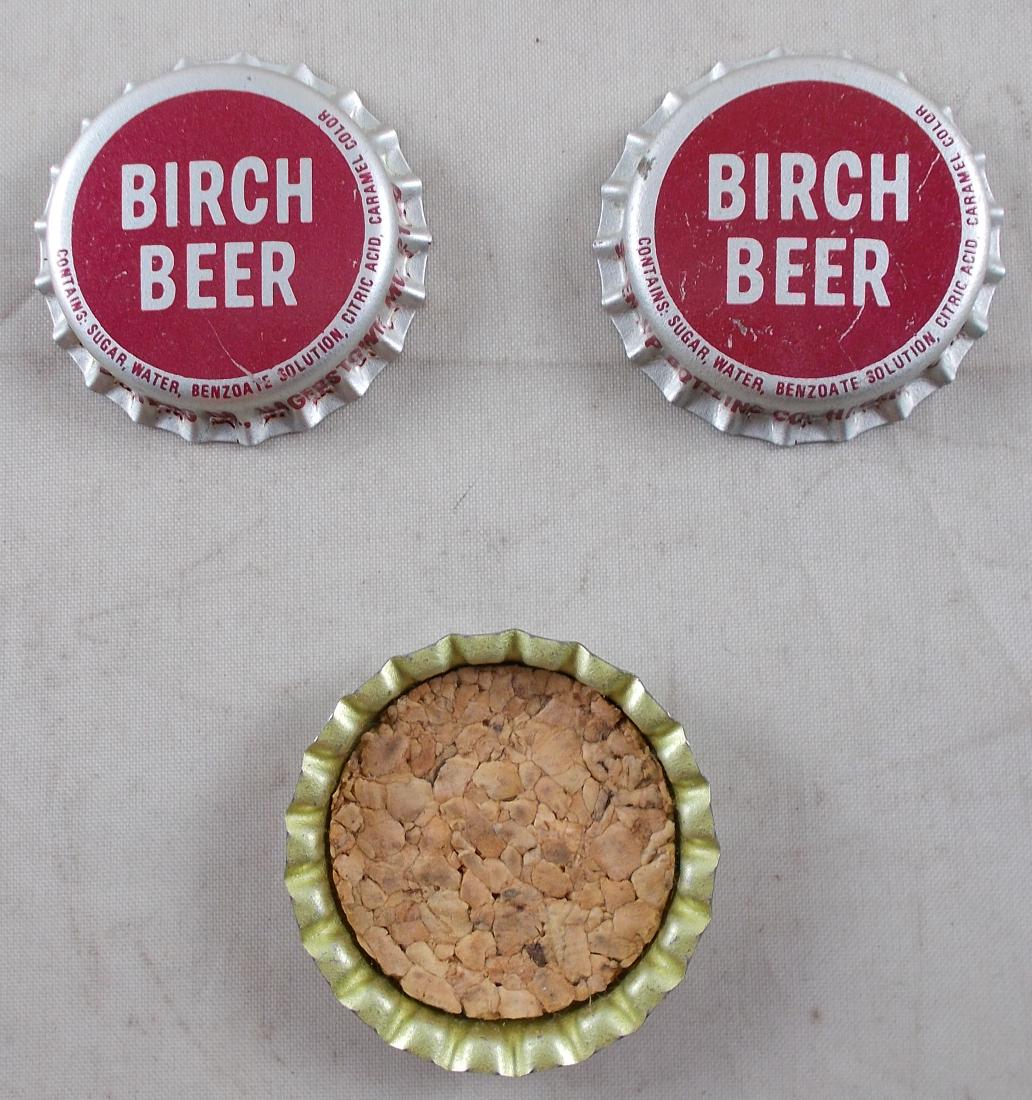 3 Cork Lined Birch Beer Soda Cap, c. 1960's: Found these in an old bottling plant in Hagerstown, MD. Unused old stock in good condition