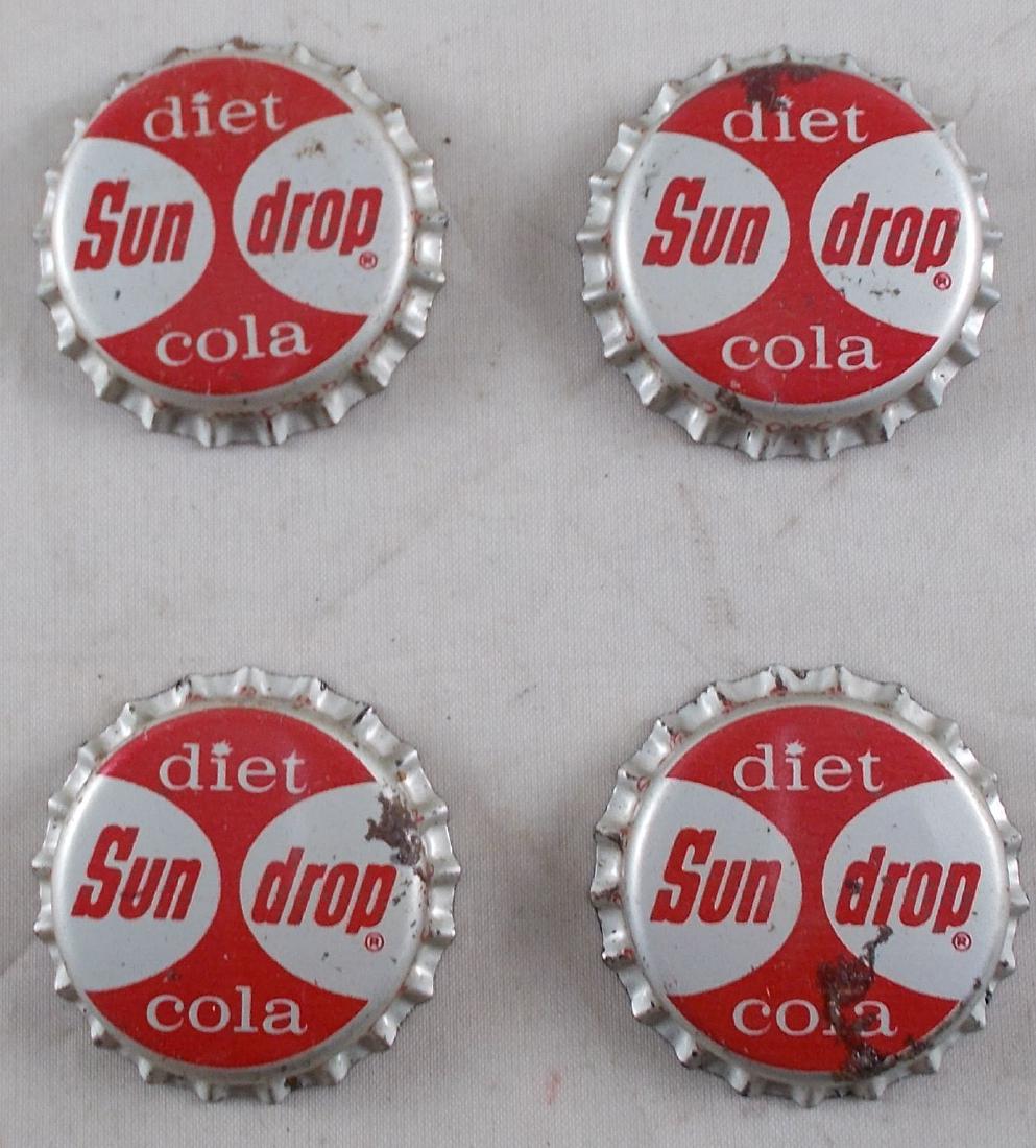4 Diet Sun Drop Cola Cork Lined Cap, c.1960's: Found in an old bottling plant in the Concord, NC area. They are in unused condition.