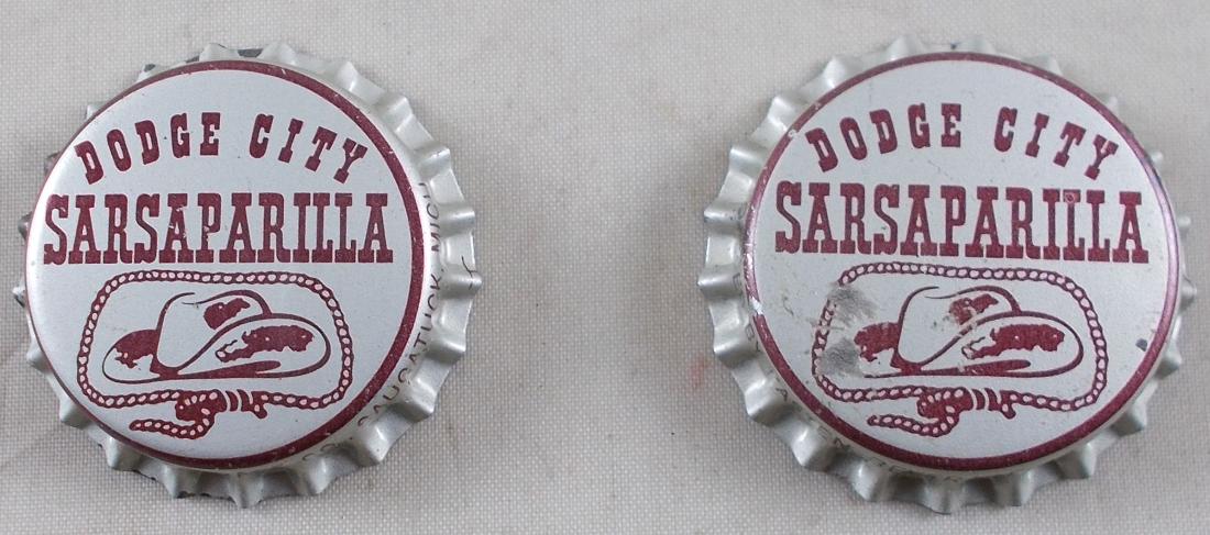 2 Dodge City Sarsaparilla Cork Lined Soda Cap, c.1950's (1 of 2)