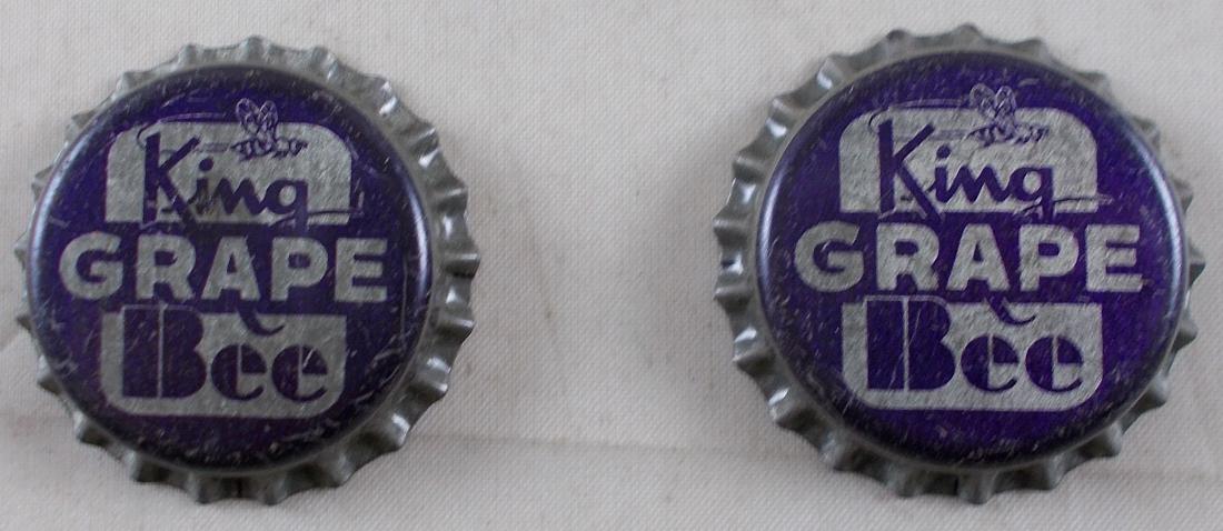 2 King Bee Grape Cork Lined Soda Cap, c.1950's (1 of 2)