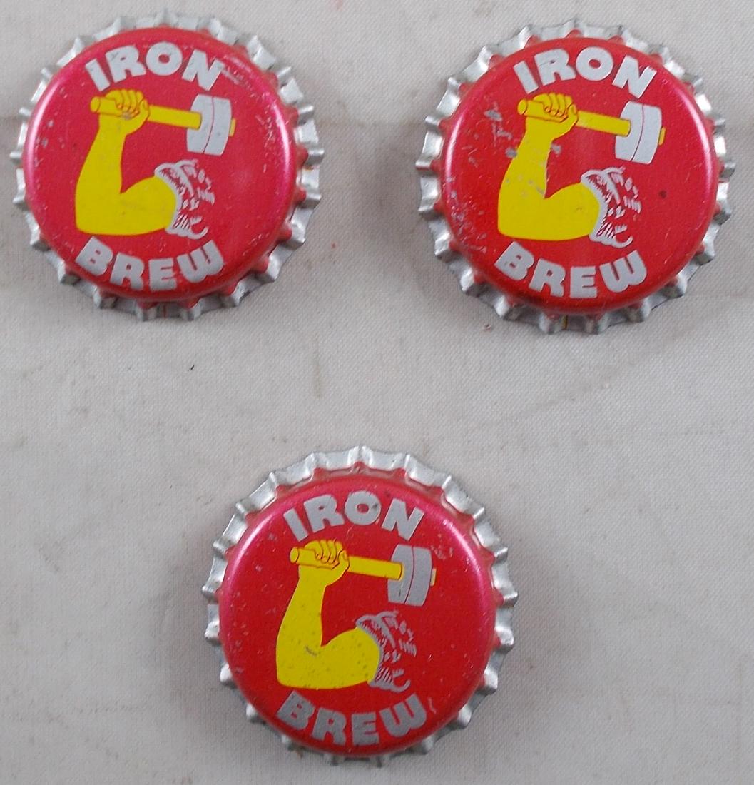 3 Iron Brew Cork Lined Soda Bottle Cap, c.1950's (1 of 2)