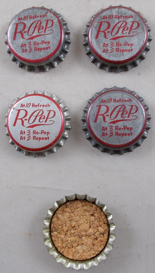 5 Cork Lined R-Pep Soda Bottle Cap, c.1940's (1 of 1)