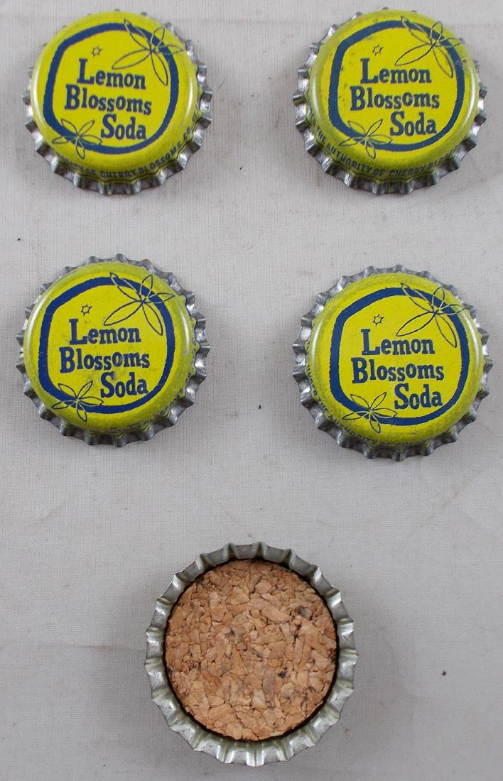 5 Cork Lined Lemon Blossoms Soda Bottle Cap, c.1950's (1 of 1)