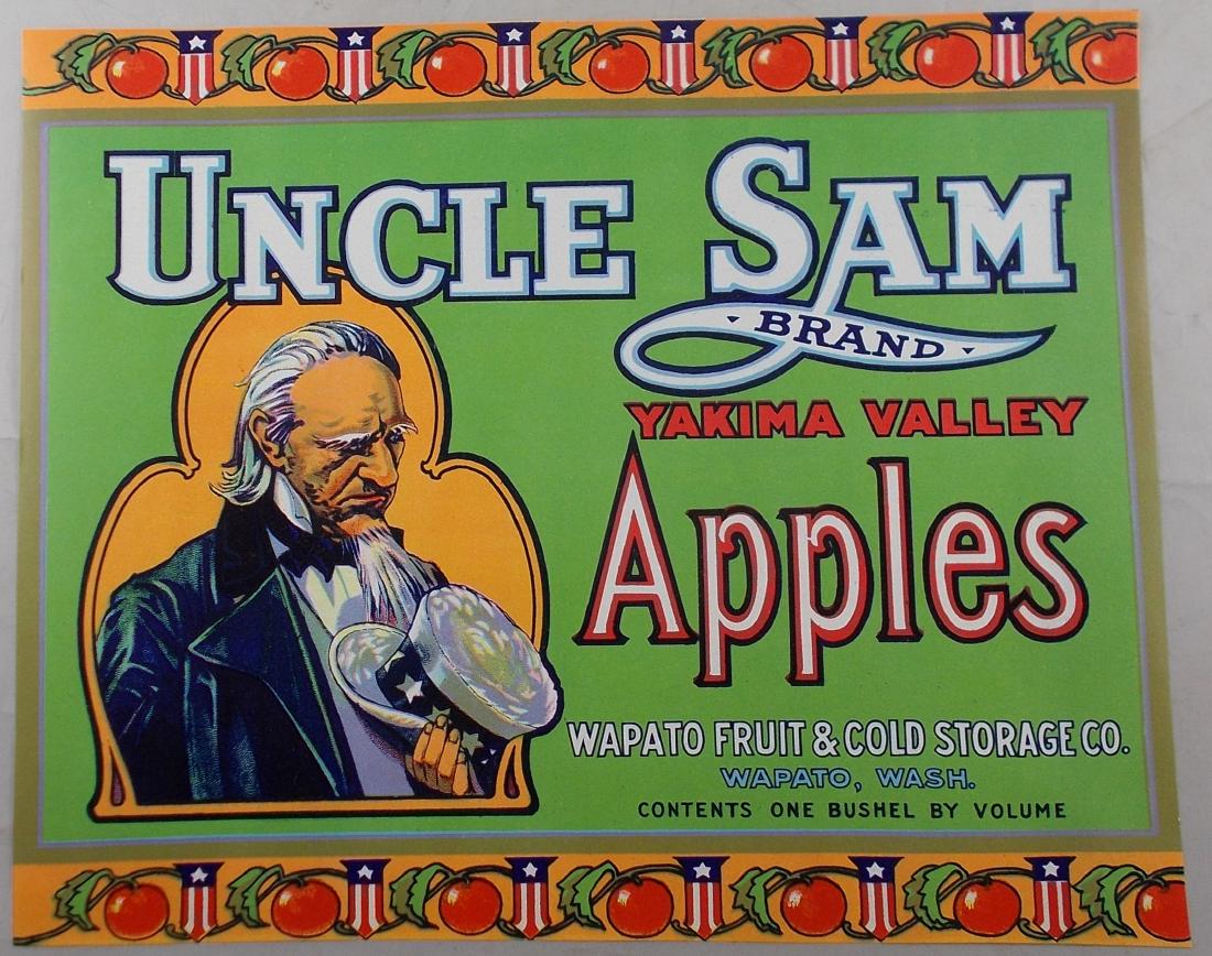 11” Uncle Sam Apple Crate Label - Green Version (1 of 1)
