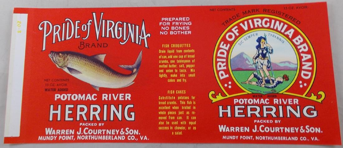 9.5” Pride of Virginia Potomac River Herring Can Label (1 of 1)