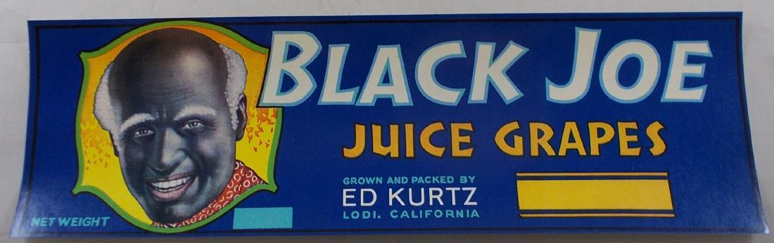 13” Black Joe Grape Crate Label c.1940's (1 of 1)