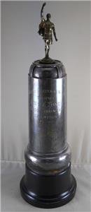Antique Pacific Northwest Ski Association Sports Trophy: Great art deco piece.Given to the Pacific Northwest Ski Association Cross Country Champion, although no names are inscribed under \"WON BY\".Who knows how much longer Sears will be in business which a