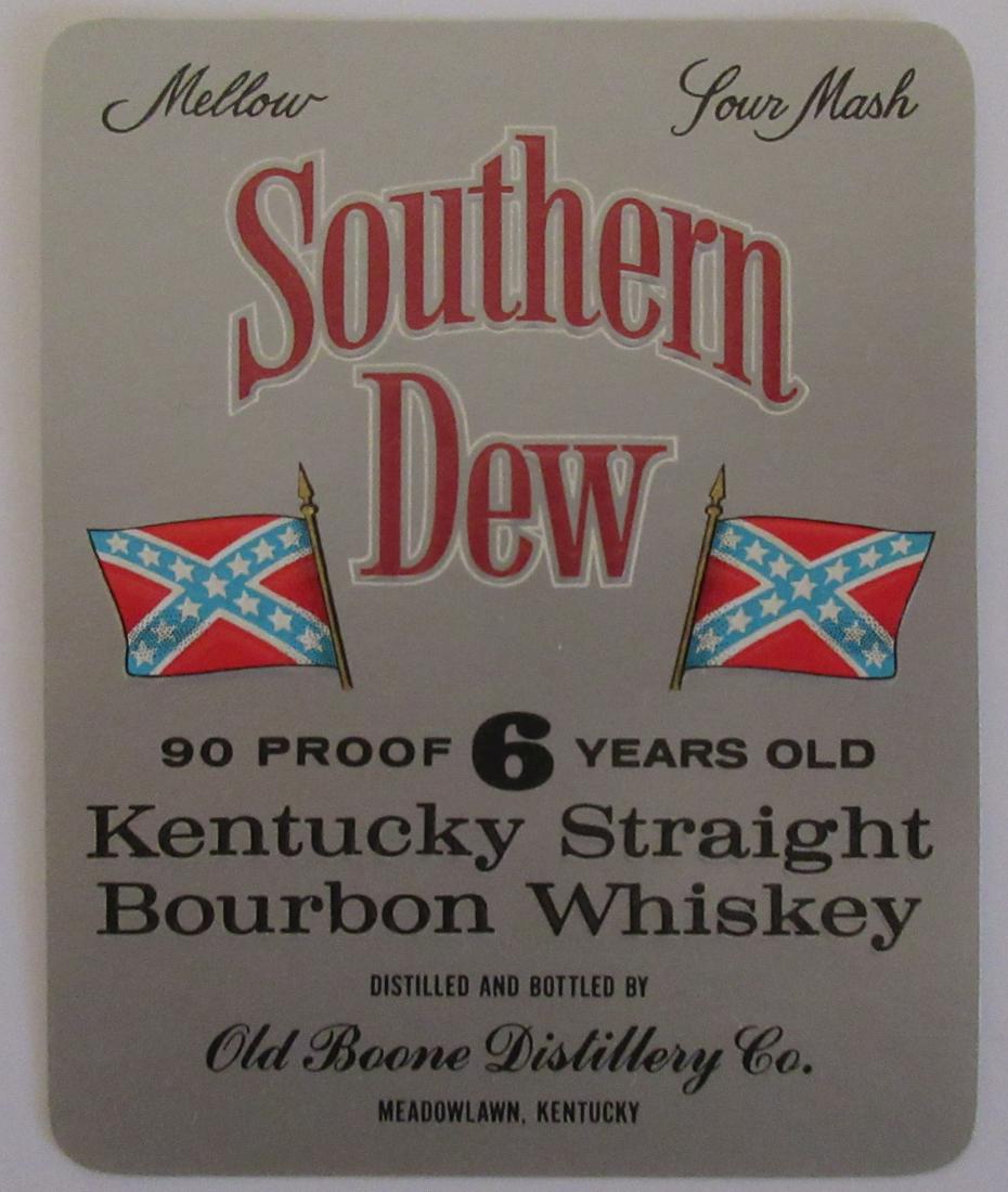 Southern Dew Bourbon Whiskey Label Confederate Flag - (1 of 1)