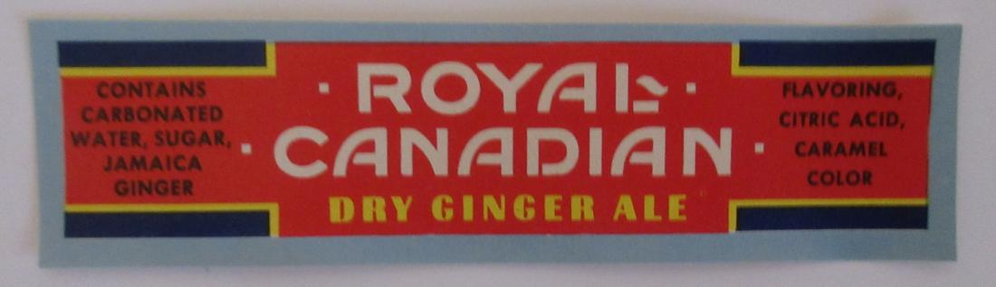 Lot of 2 Royal Canadian Pale Dry Ginger Ale Label.: Excellent, unused stock.