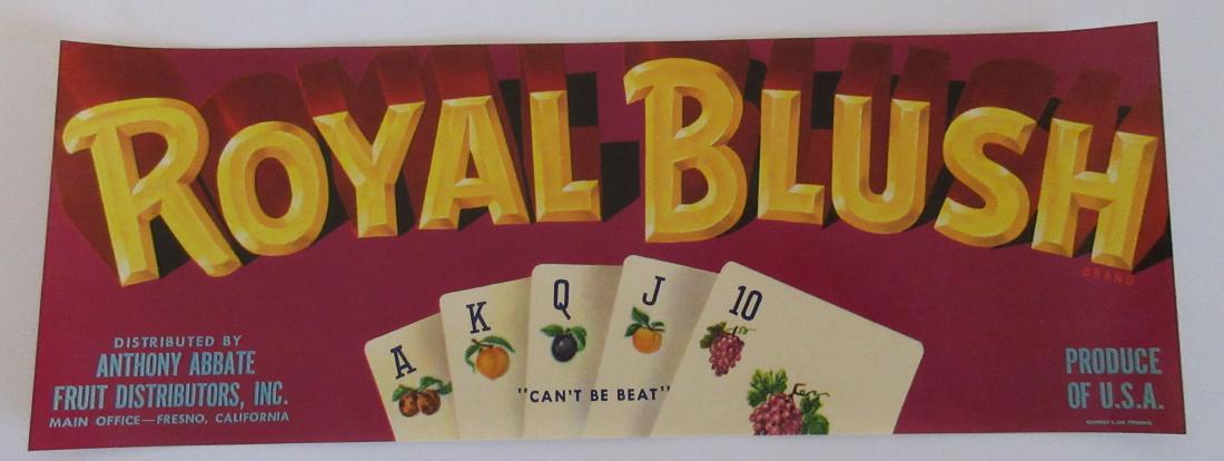 Royal Blush Grape Crate Label. 11”.  Great image of a (1 of 2)
