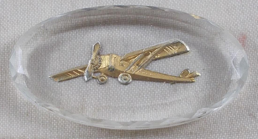 High quality vintage single engine airplane intaglio. (1 of 2)