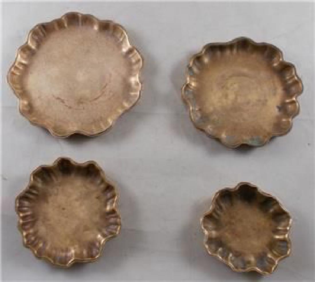 Set of 4 Tiffany Studios Bronze Nesting Nut Dishes # (1 of 10)