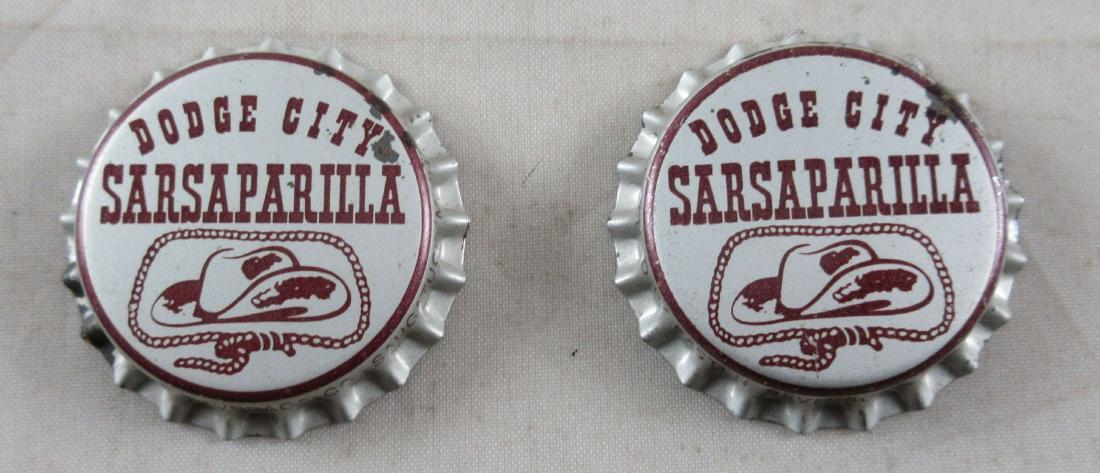 Lot of 2 Dodge City Sarsaparilla Cork Lined Soda Cap. (1 of 2)