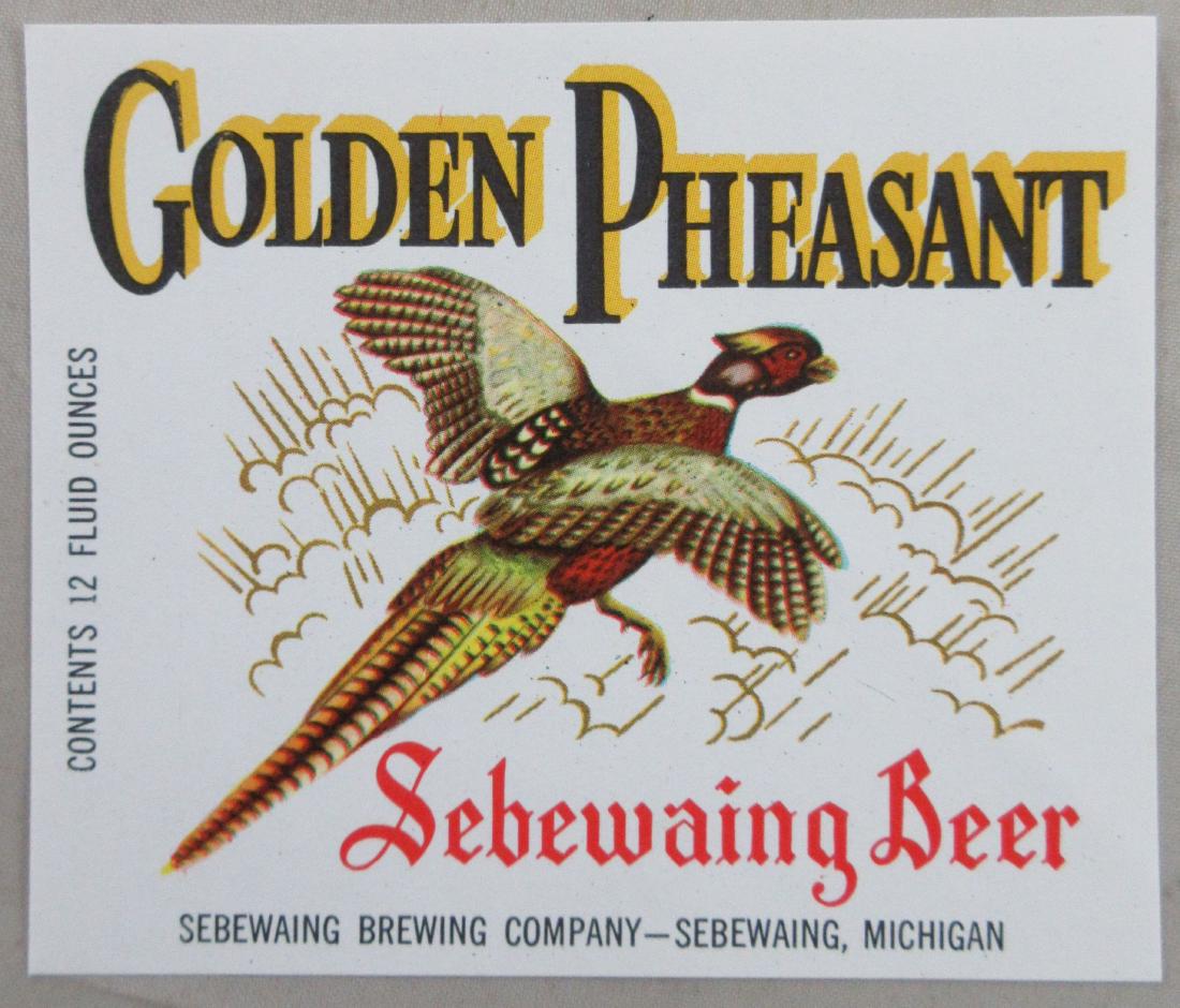 Golden Pheasant Sebewaing Beer Label (1 of 1)