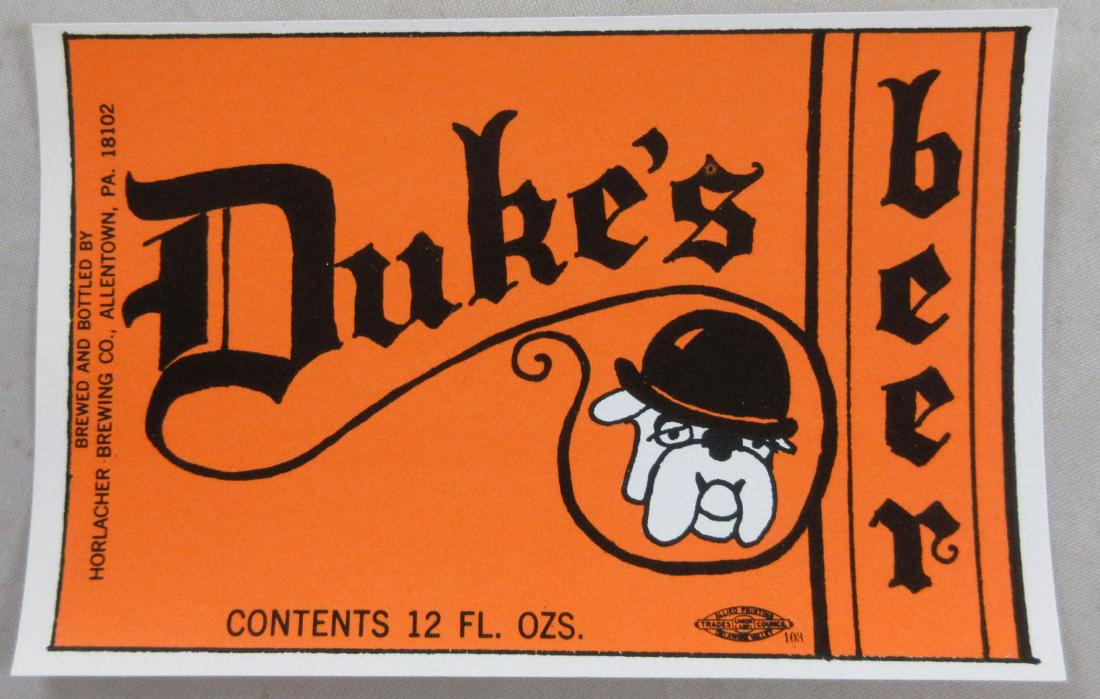 Duke's beer label with picture of a bulldog. c.1960s (1 of 1)