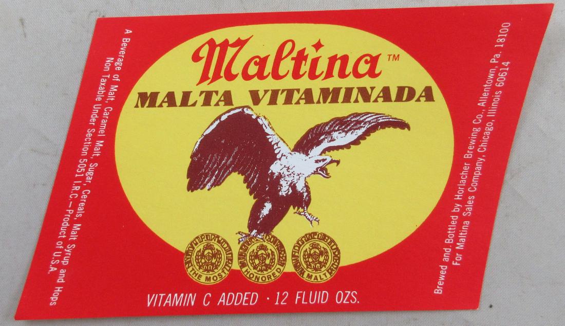 Maltina Vitaminada Beer Label. Vitamin C Added. c.1960s (1 of 1)