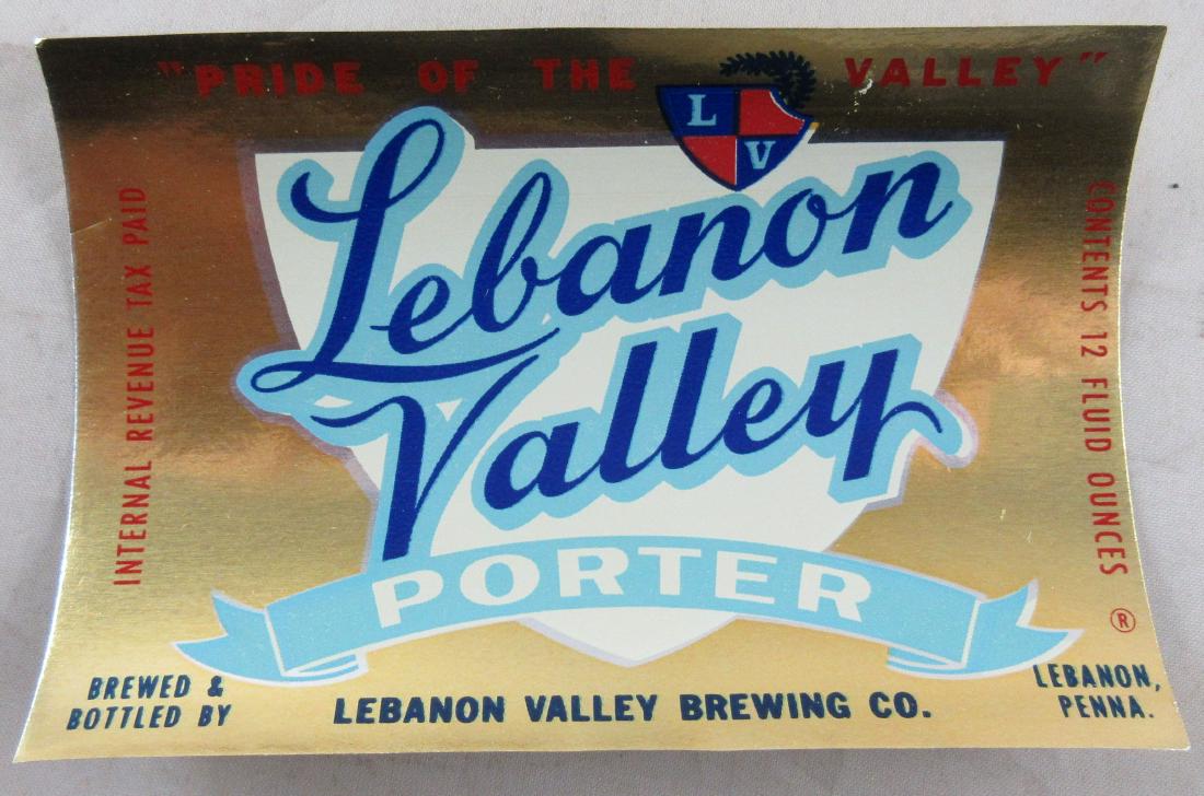 Lebanon Valley Beer Bottle Label. "12 Fluid Ounces (1 of 1)