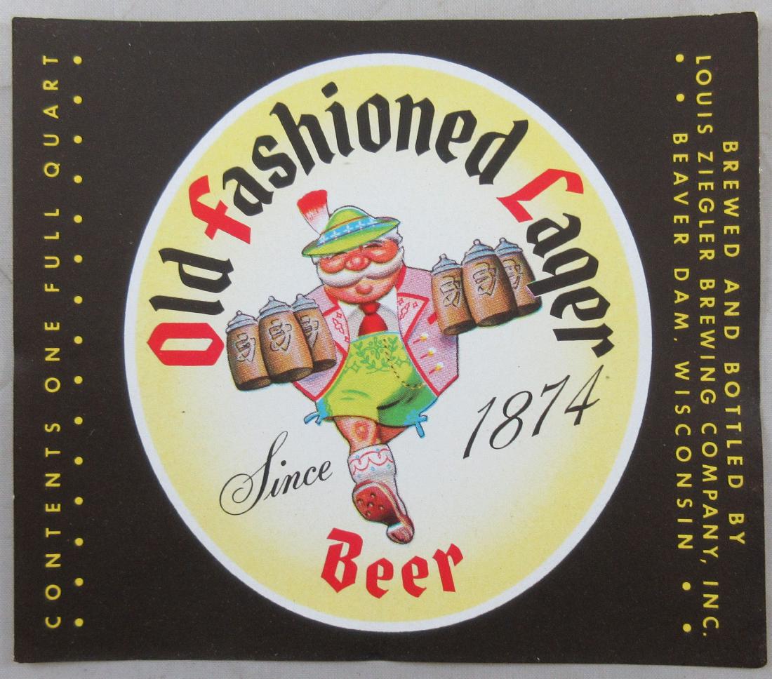 Large Ziegler Old Fashioned Lager Beer Quart Bottle (1 of 1)