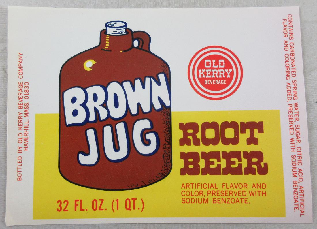 Brown Jug Root Beer Bottle Label 5-1/4” wide. c.1960s (1 of 1)