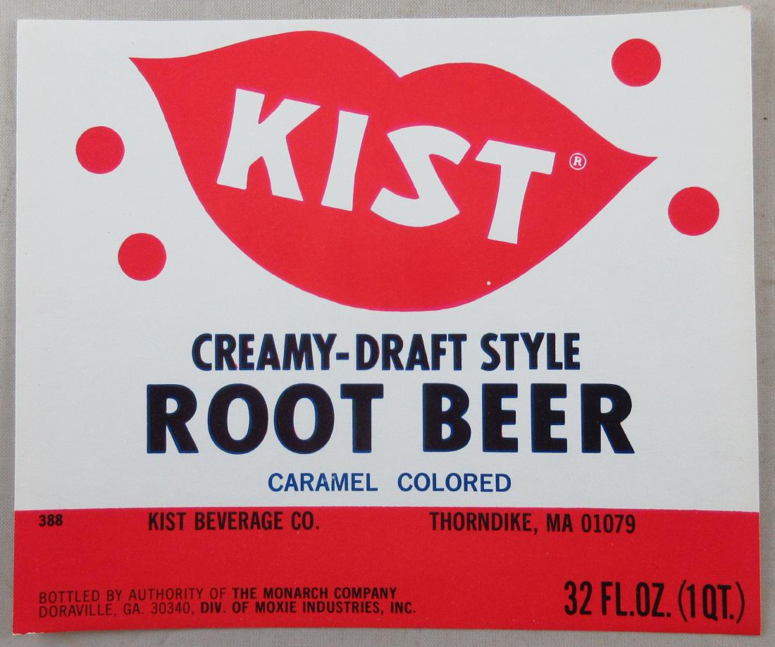Kist Root Beer Bottle Label 4-1/2” wide. c.1960s (1 of 1)