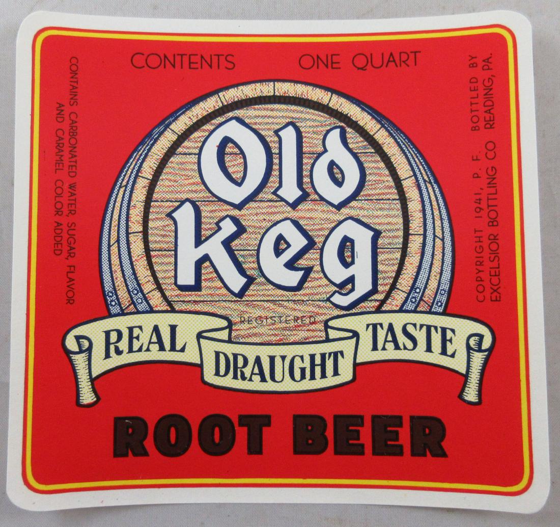 Uncommon Old Keg Root Beer Bottle Label 4-1/4” wide. (1 of 1)