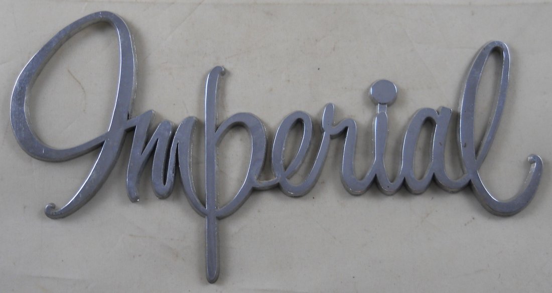 Large Chrysler Imperial Auto Emblem: 3"H x 7.5"L