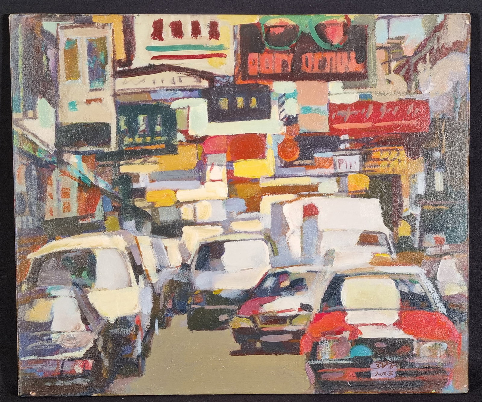Luk Kwok Yuen Original Oil On Canvas: Title: Luk Kwok Yuen Original Oil On Canvas Description: 9301 - Original oil on canvas by the contemporary Hong Kong artist, Luk Kwok Yuen. This original depicts a busy Hong Kong stre