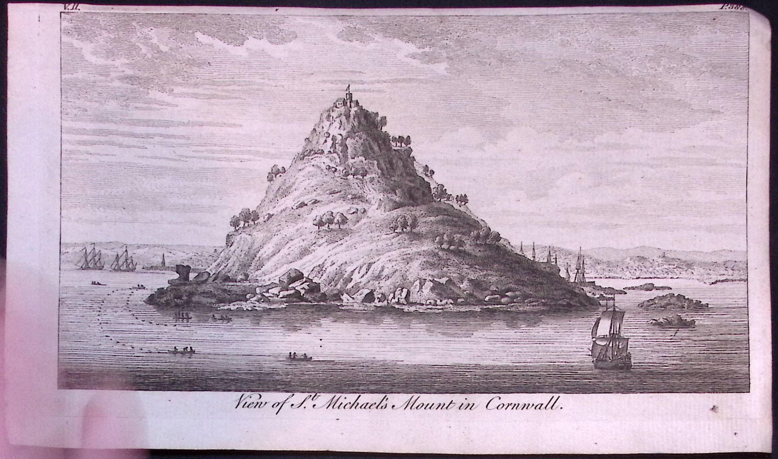 St Michaels Mount-Cornwall Rare 1776 Georgian Copper Plate Antique Engraving -53: Title: St Michaels Mount-Cornwall Rare 1776 Georgian Copper Plate Antique Engraving -53 Description: This Nearly 250-Year-Old Antique Piece Was Removed from an Edition of. A N