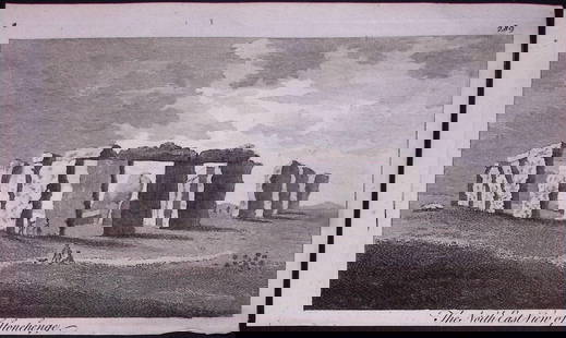 View of Stonehenge Rare 1776 Georgian Copper Antique Engraving-38: Title: View of Stonehenge Rare 1776 Georgian Copper Antique Engraving-38 Description:  This Nearly 250-Year-Old Antique Piece Was Removed from an Edition of. A New Display of t