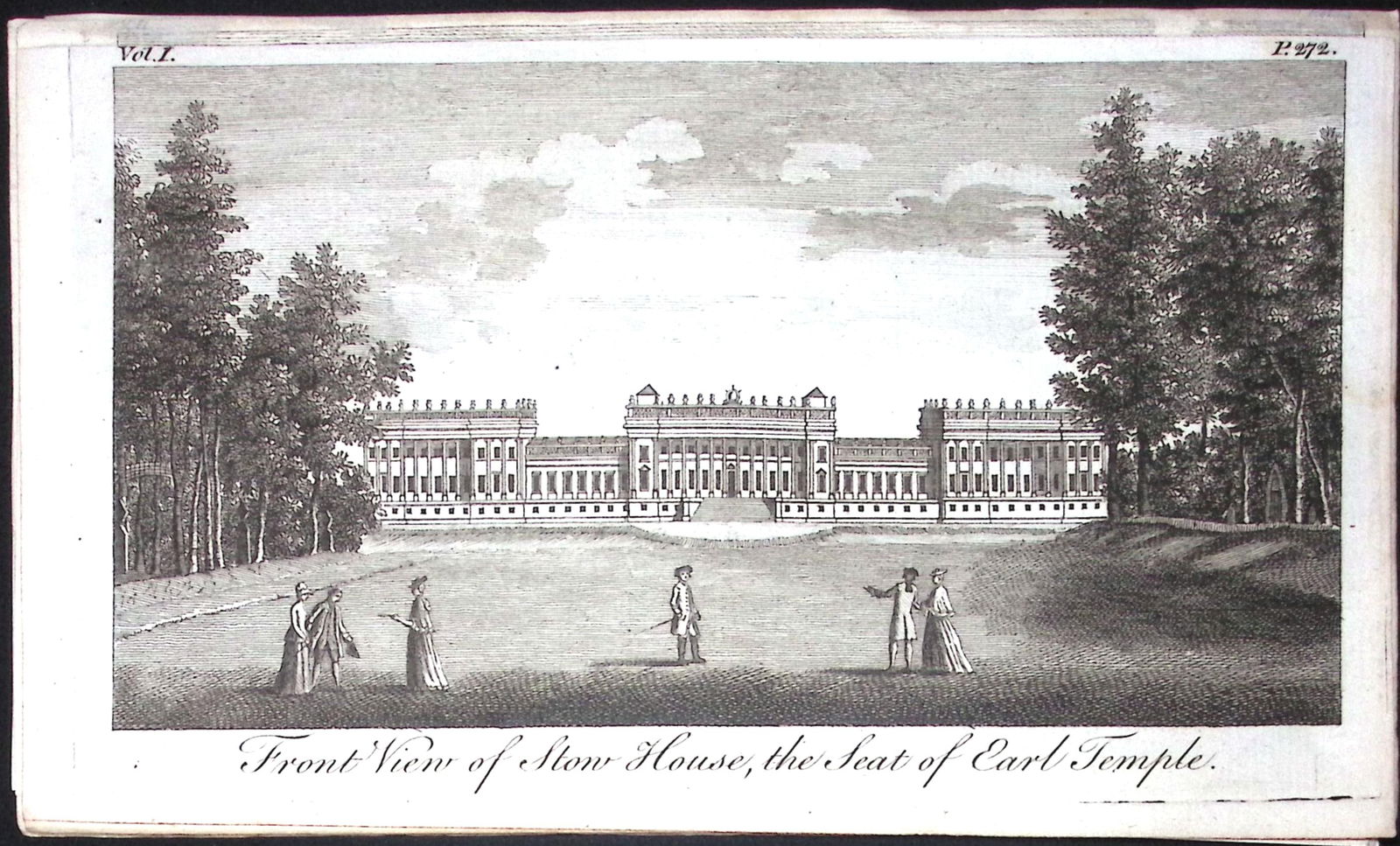 Buckinghamshire Stowe House Rare Georgian Copper Antique 1776 Engraving-120.: Title: Buckinghamshire Stowe House Rare Georgian Copper Antique 1776 Engraving-120. Description: This Nearly 250-Year-Old Antique Piece Was Removed from an Edition of. <