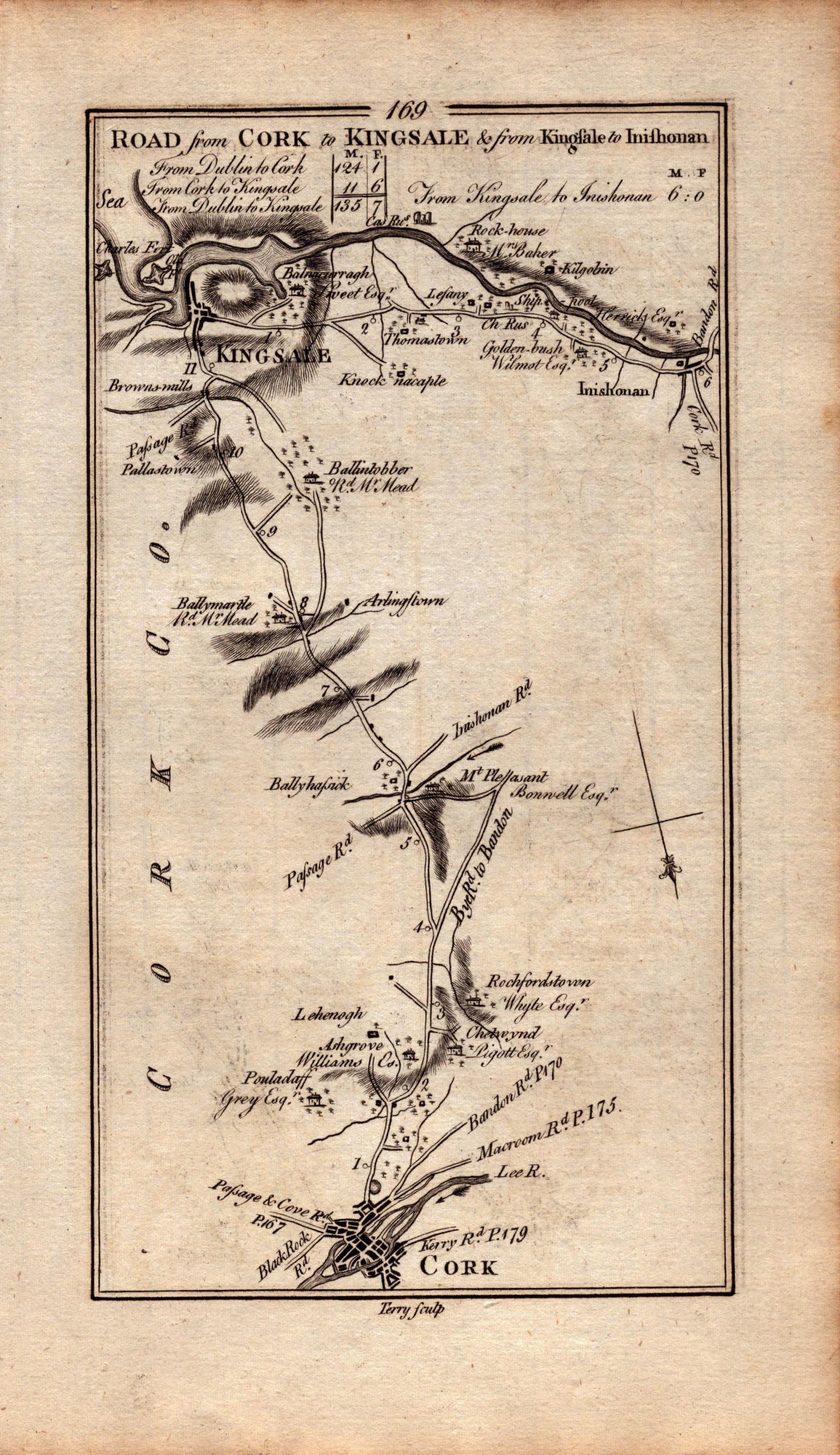 Ireland Rare Antique 1777 Road Map Cork to Kingsale And Cork to Skebreen: Title: Ireland Rare Antique 1777 Road Map Cork to Kingsale And Cork to Skebreen Description: This Rare Irish Road Map Has Been Removed from a First Edition Copy of.