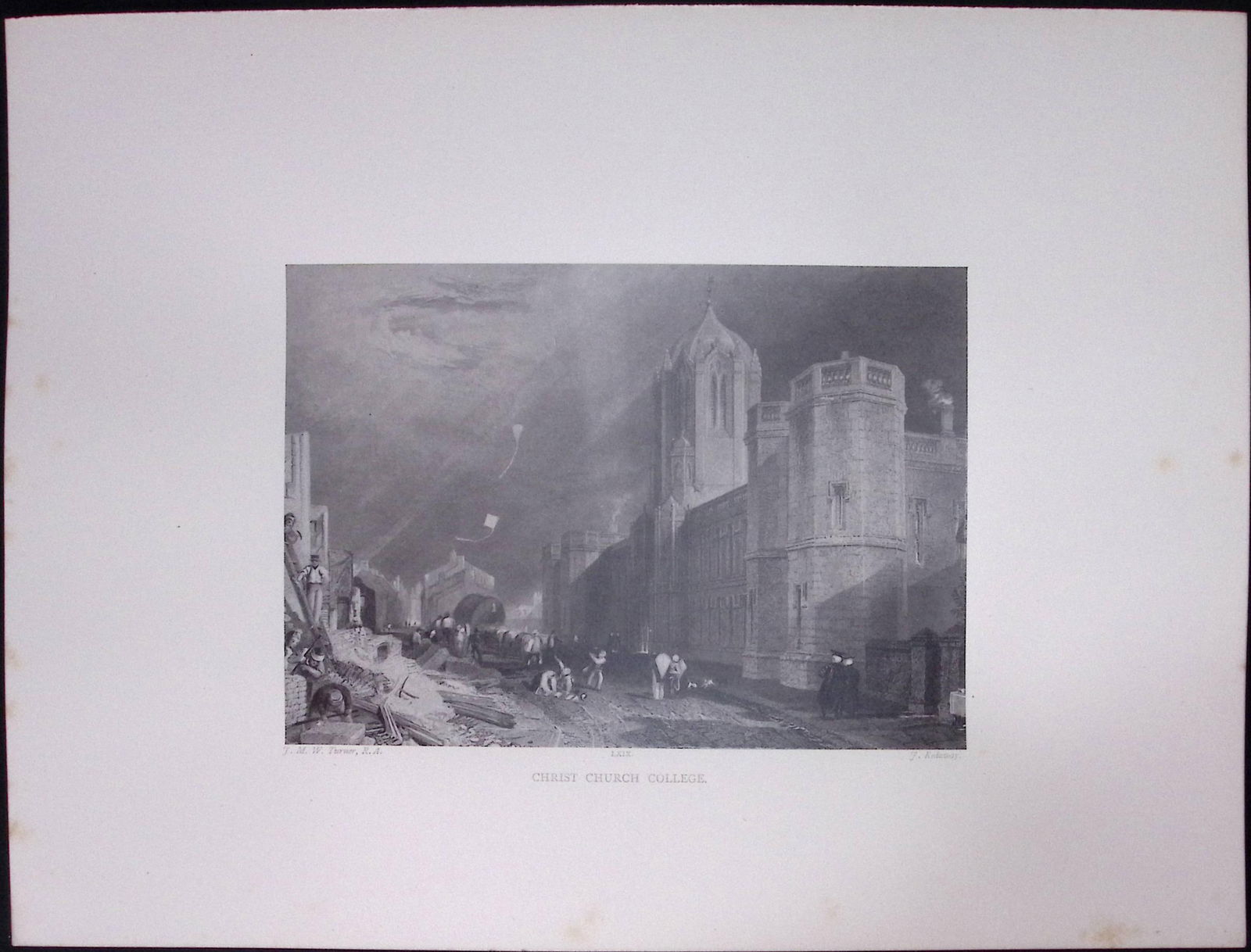 J.M.W Turner Rare “Christ Church College Oxford” 1873 Picturesque Views in England-63 (1 of 3)