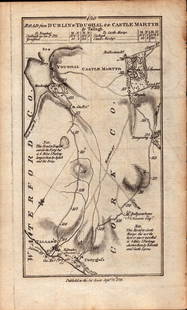 Ireland Rare Antique 1777 Road Map Dublin to Cork Youghal Castle Martyr.: Title: Ireland Rare Antique 1777 Road Map Dublin to Cork Youghal Castle Martyr. Description:  This Rare Irish Road Map Has Been Removed from a First Edition Copy of.