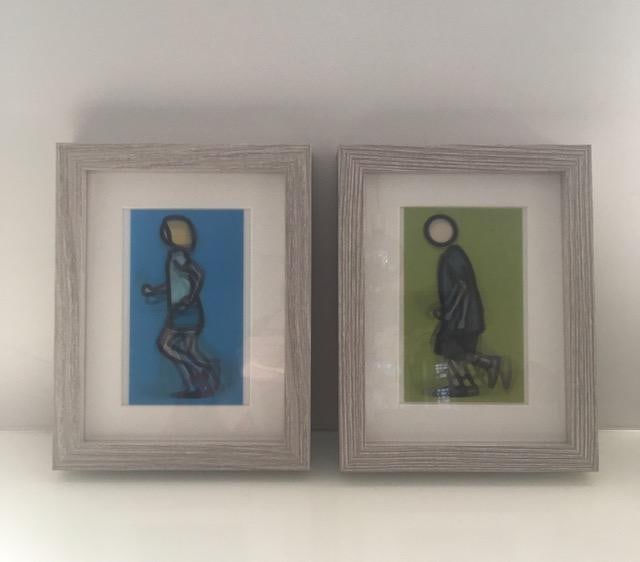 Julian Opie (1958-) Pair of 3D Lenticular Moving Image, In Colours ‘Paul Running’ & R: Title: Julian Opie (1958-) Pair of 3D Lenticular Moving Image, In Colours ‘Paul Running’ & ‘Bibi Running’ Description: