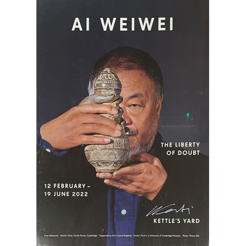 Ai Weiwei (Chinese b.1957), The Liberty of Doubt Exhibition, Art Exhibition Poster, Signed, 2022: Title: Ai Weiwei (Chinese b.1957), The Liberty of Doubt Exhibition, Art Exhibition Poster, Signed, 2022 Description: Ai Weiwei (Chinese b.1957), The Liberty of Doubt Exhibition, art