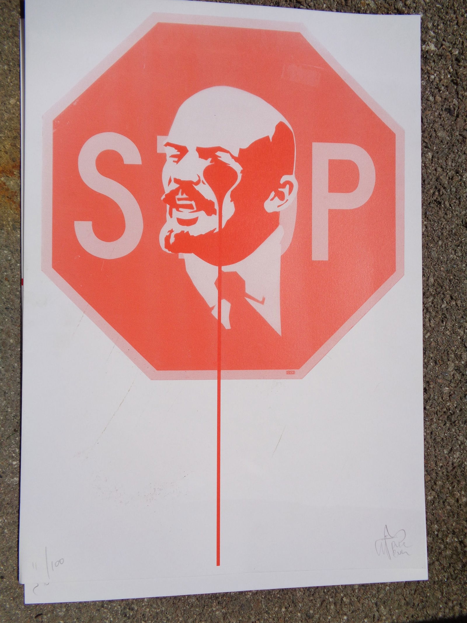 Pure Evil Signed & Numbered Limited Edition Stop - Lenin Crying Free Post Worldwide: Title: Pure Evil Signed & Numbered Limited Edition Stop - Lenin Crying Free Post Worldwide Description: Pure Evil, one of the most important of the Street Artists, who