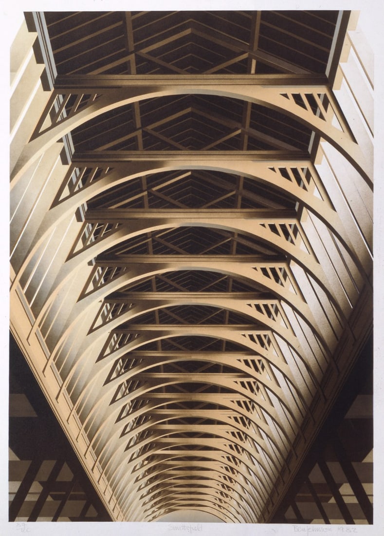 Ben Johnson Signed Original Silkscreen of Historic Smithfield Ceiling Free Post Worldwide: Title: Ben Johnson Signed Original Silkscreen of Historic Smithfield Ceiling Free Post Worldwide Description: Measuring 86 x 61 cm this large print ( edition only 160 ) from 1982 is