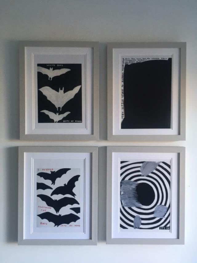 David Shrigley OBE (b 1968) ‘Bats-Its Ok’ Offset Lithograph, Mini Series Framed, Edition: Title: David Shrigley OBE (b 1968) ‘Bats-Its Ok’ Offset Lithograph, Mini Series Framed, Edition, 2022 Description: David Shrigley OBE (b 1968) ‘Bats-its O