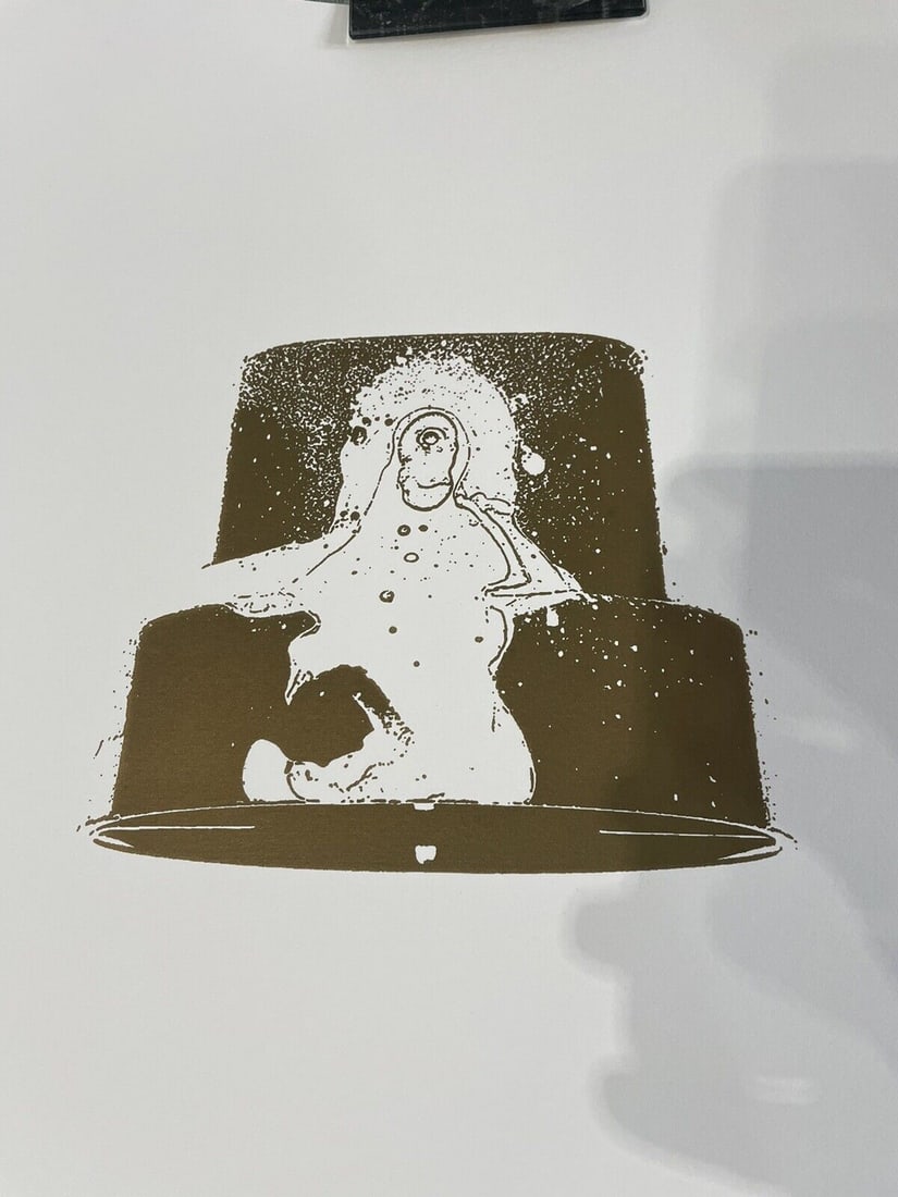 Nick Walker (B 1969-) Gold Nozzle, Screenprint In Gold With Early Apish Angel Blind Stamp, 2007: Title: Nick Walker (B 1969-) Gold Nozzle, Screenprint In Gold With Early Apish Angel Blind Stamp, 2007 Description: Nick Walker Gold Nozzle, Screenprint in gold with Early