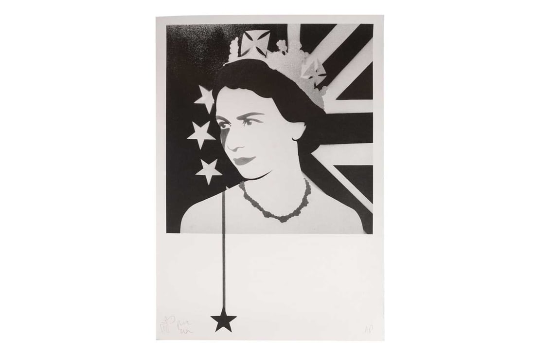 Pure Evil (b.1968) ‘Queen Elizabeth Brexit’, Screenprint, Artist's Proof, 2016: Title: Pure Evil (b.1968) ‘Queen Elizabeth Brexit’, Screenprint, Artist's Proof, 2016 Description: Pure Evil (b.1968) ‘Queen Elizabeth Brexit’, scre