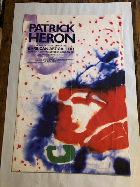Patrick Heron Exhibition Poster 1985: Title: Patrick Heron Exhibition Poster 1985 Description: Patrick Heron 1985 Exhibition Poster for Barbican Arts Centre. 76 x 50 cms. Generally good condition with s