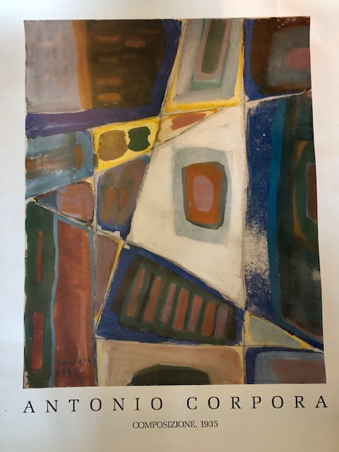 Monummental Print By Antonio Corpora Titled 'Composixione 1935': Title: Monummental Print By Antonio Corpora Titled 'Composixione 1935' Description: Very large offset lithograph. Antonio Corpora. Galleria Nazionale d'Art Moderna