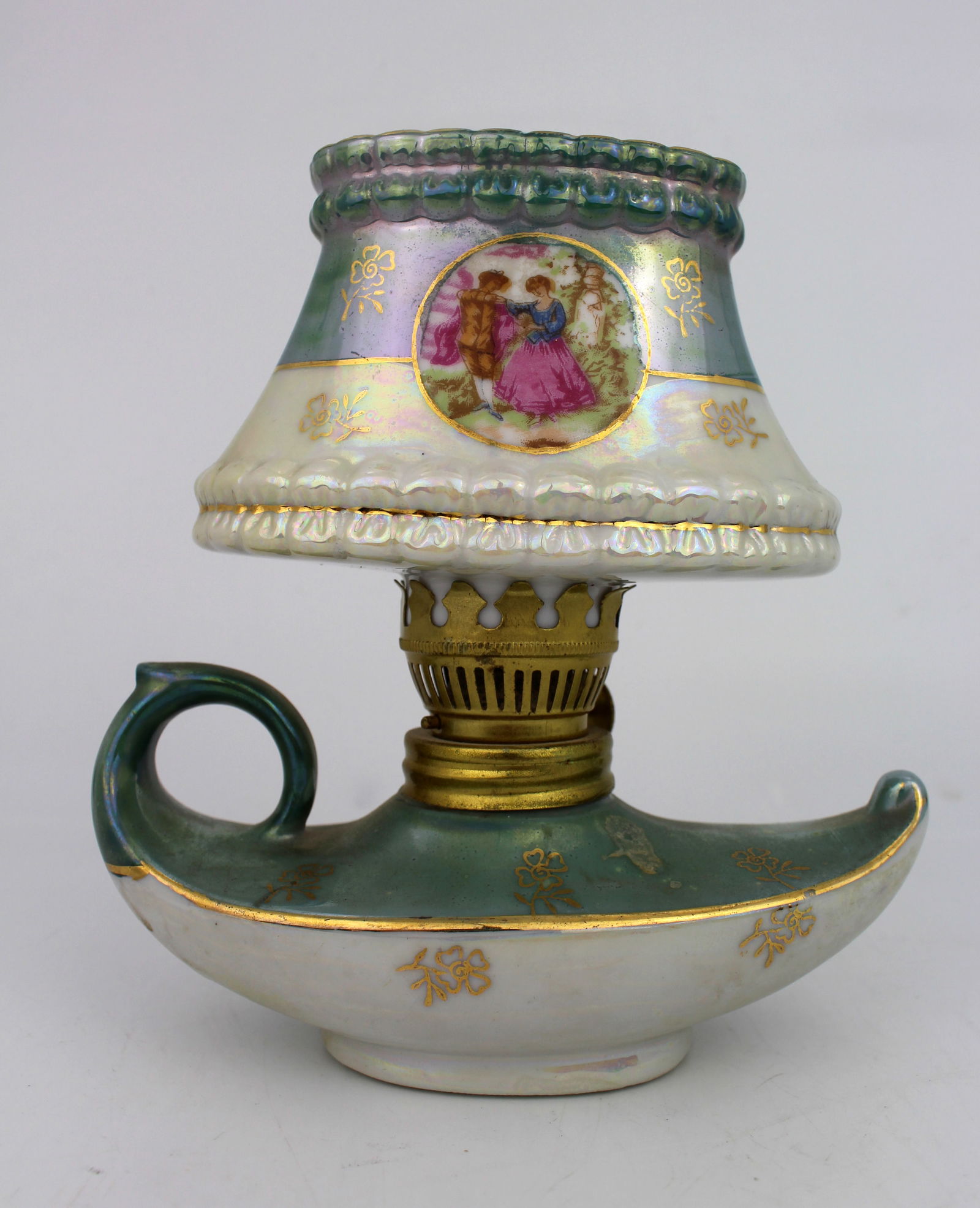 Decorative Small Vintage Porcelain Oil Lamp: Title: Decorative Small Vintage Porcelain Oil LampDescription: Condition: UsedLocation