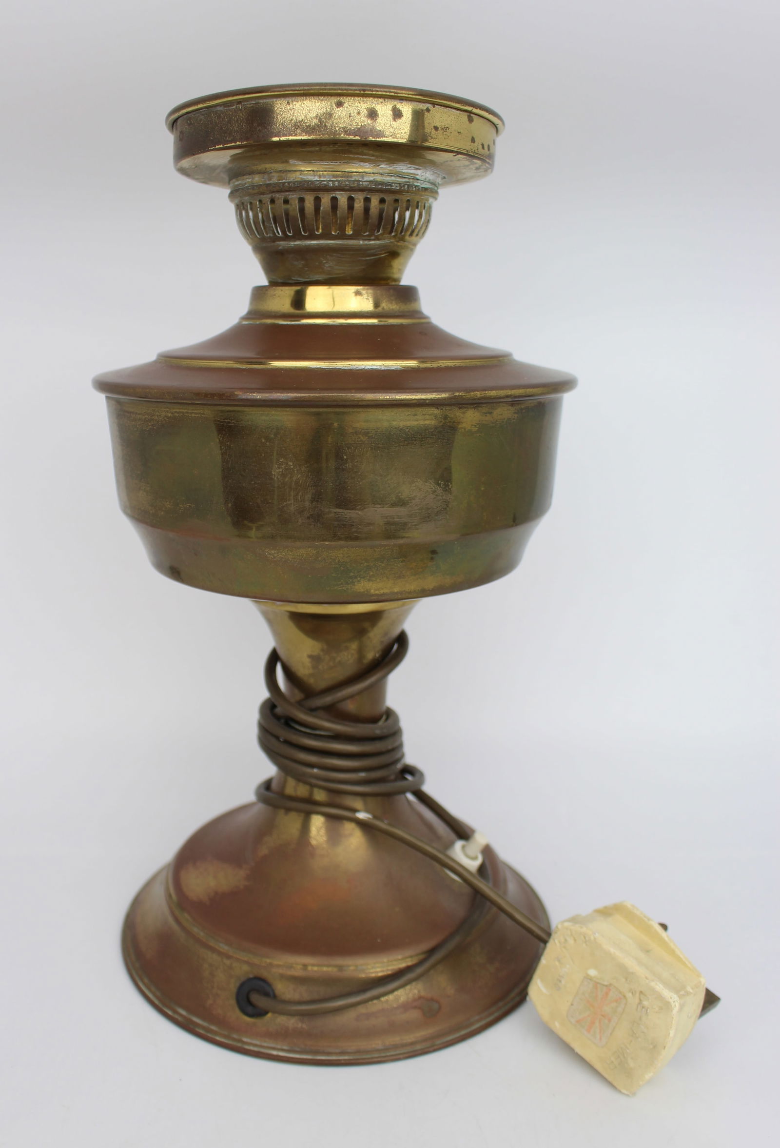 Converted Brass Oil Lamp: Title: Converted Brass Oil LampDescription: Condition: UsedLocation