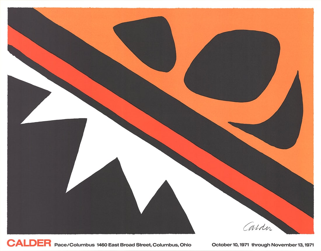 Alexander Calder 'La Grenouille et la Scie' 1974 With text.: Title: Alexander Calder 'La Grenouille et la Scie' 1974 With text. Description: Alexander Calder. This limited edition print 'La Grenouille et La Scie' (The frog and the Saw) is plate si