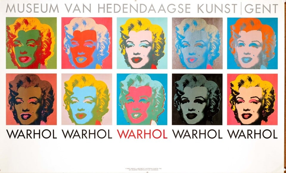 Andy Warhol 'Ten Marilyns' Original Vintage Exhibition Poster 1990. Linen Backed. (1 of 1)
