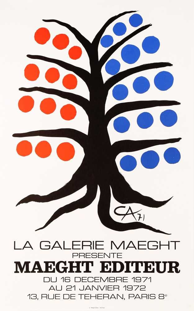 Alexander Calder Vintage Galerie Maeght Exhibition Poster 1971: Title: Alexander Calder Vintage Galerie Maeght Exhibition Poster 1971 Description: Alexander Calder (American 1898 - 1976). Vintage 1971 exhibition poster for Galeri