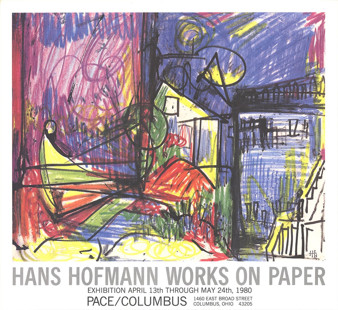 A Bundle of Ten (10) Vintage Posters By Hans Homann 1980.: Title: A Bundle of Ten (10) Vintage Posters By Hans Homann 1980. Description: A bundle of ten (10) vintage exhibition posters by Hans Hofmann titled 'Landscape-Works on Paper' 1980